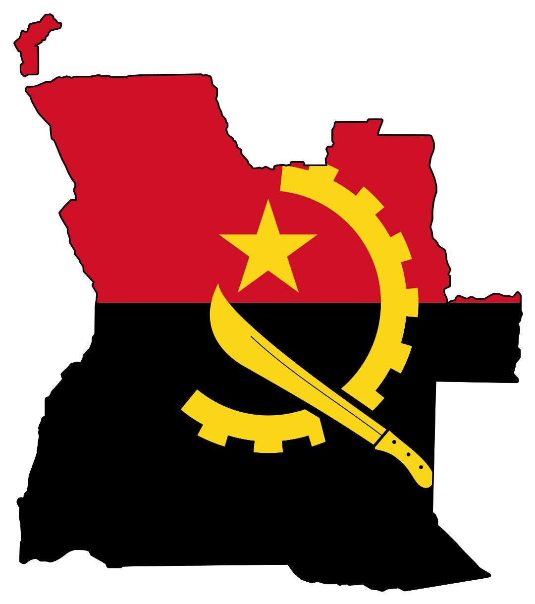 Большая карта флаг Анголы