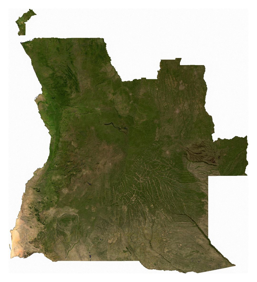 Большая спутниковая карта Анголы
