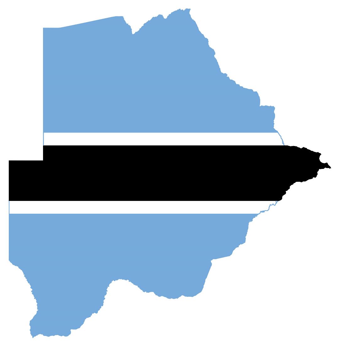 Большая карта флаг Ботсваны