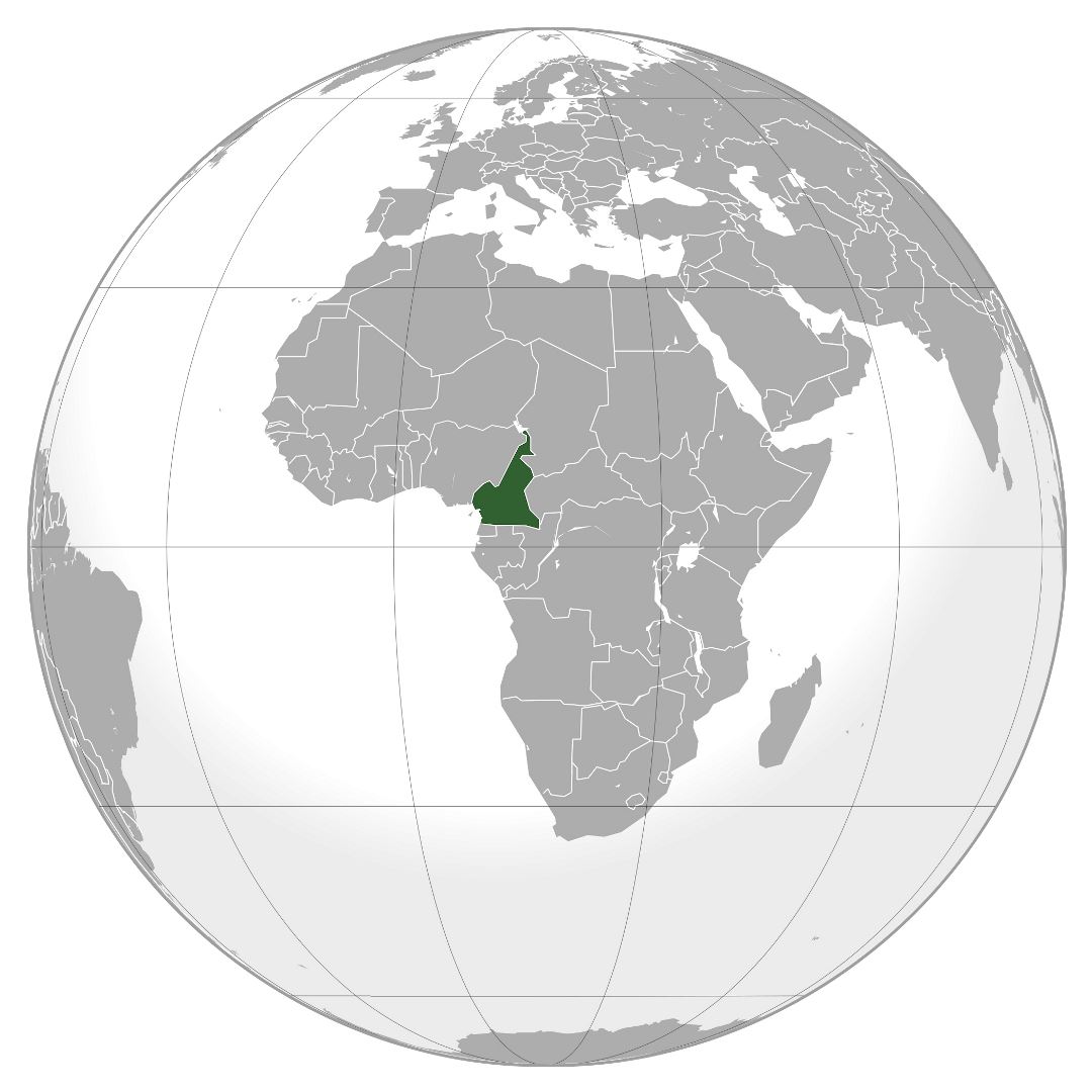 Большая карта расположения Камеруна в Африке