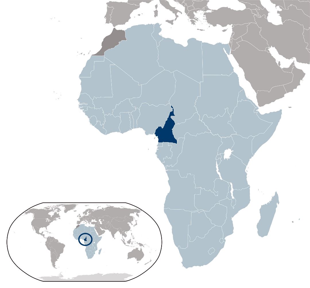 Большая карта расположения Камеруна