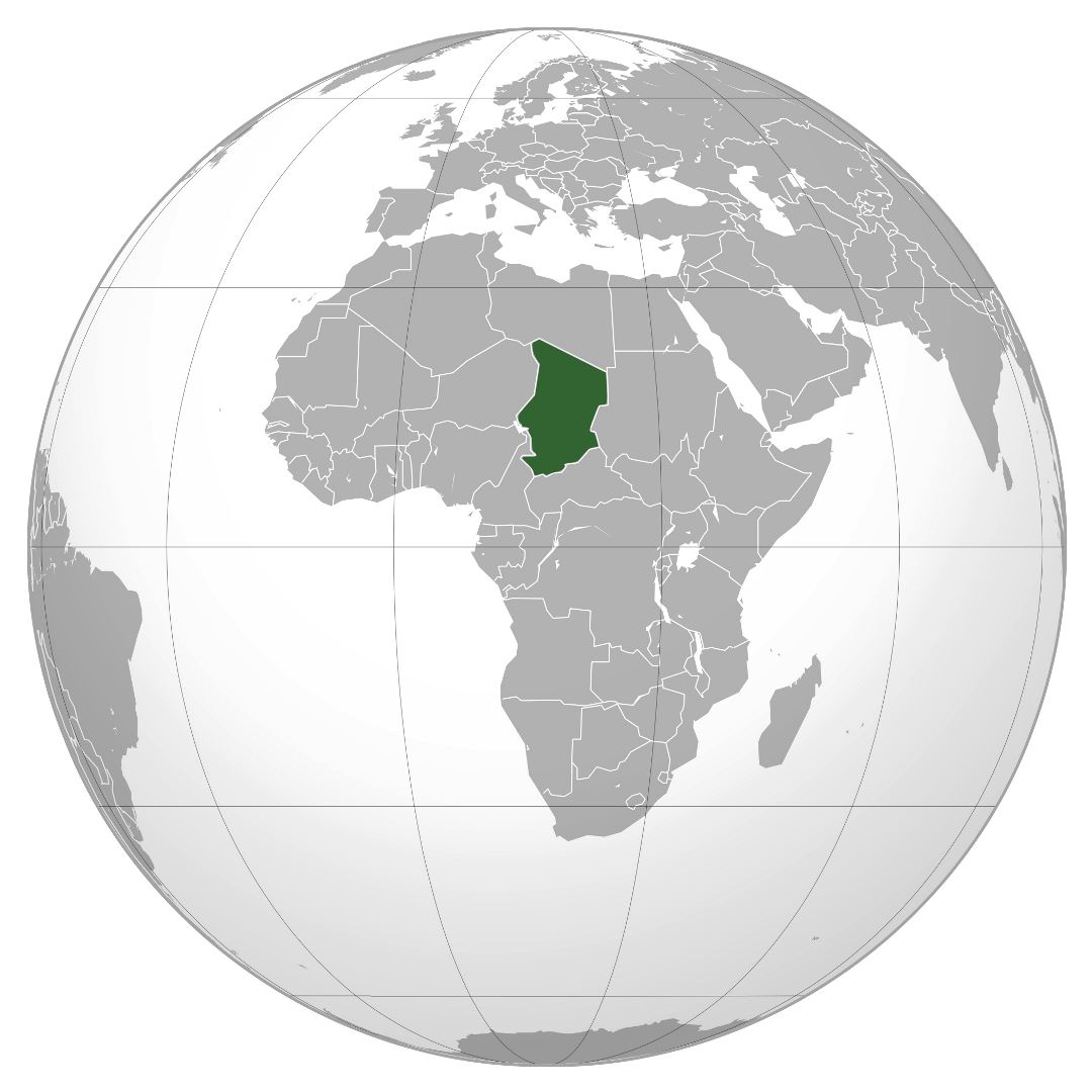 Большая карта расположения Чада в мире