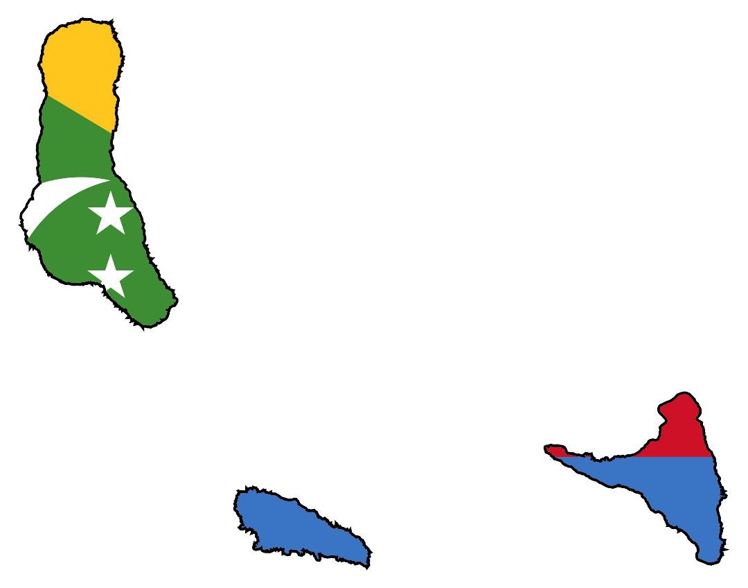Большая карта флаг Комор