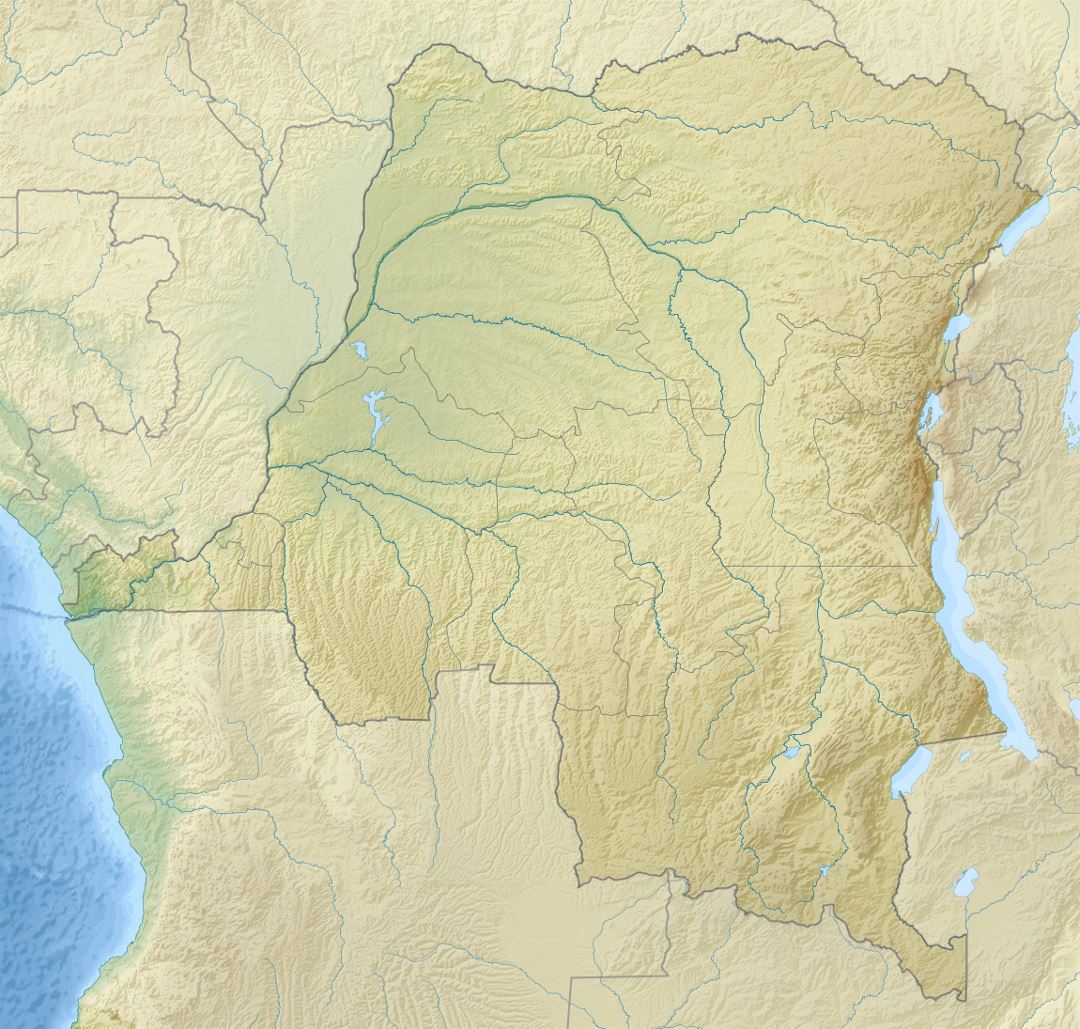 Детальная карта рельефа Демократической Республики Конго