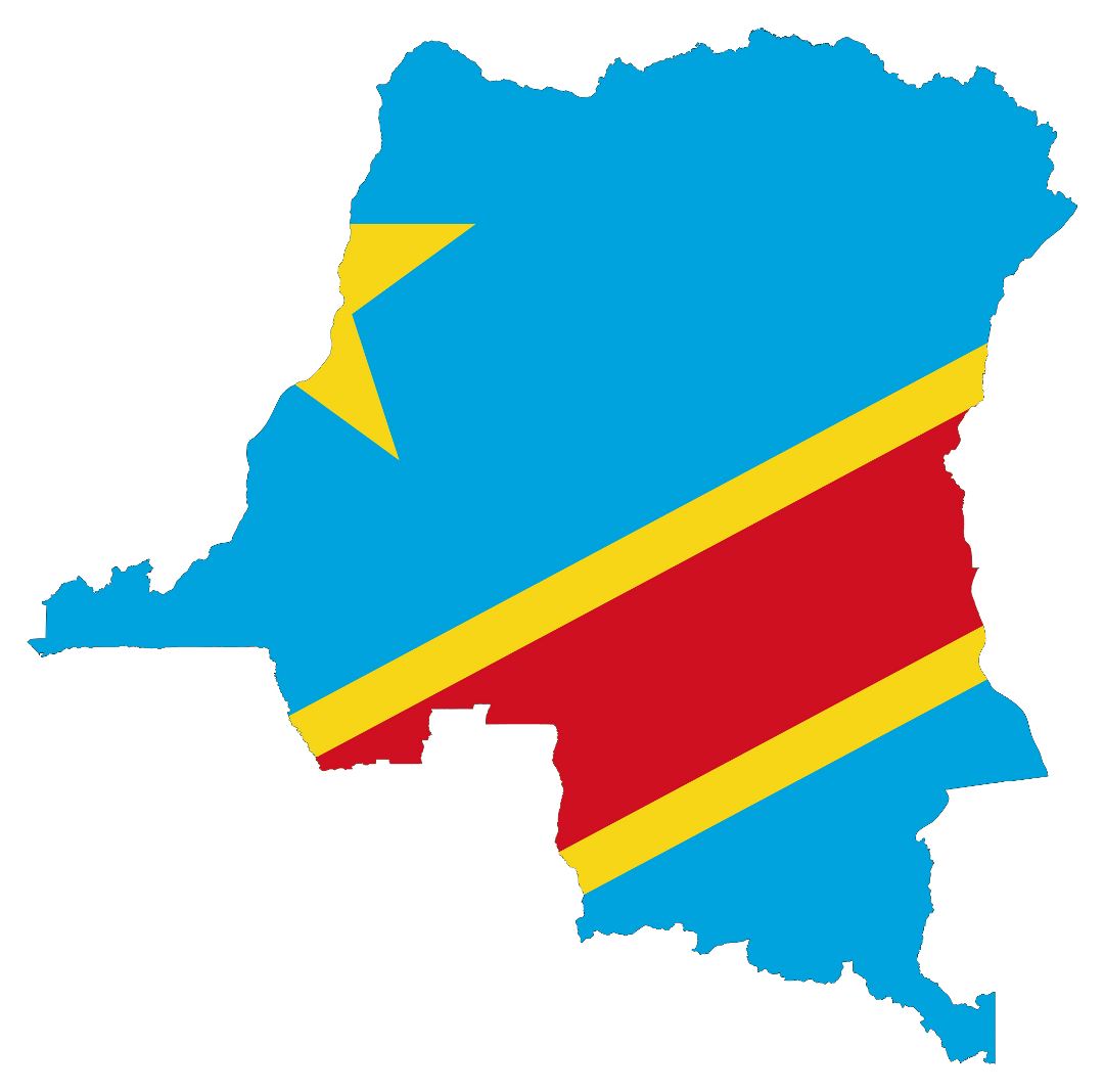 Большая карта флаг Демократической Республики Конго