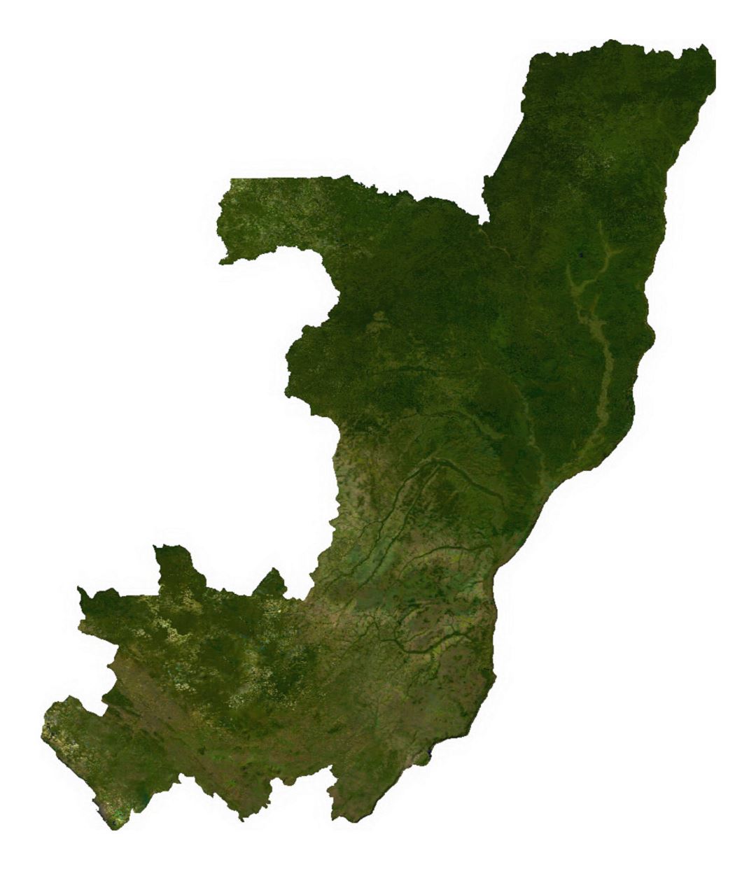 Подробная спутниковая карта Конго