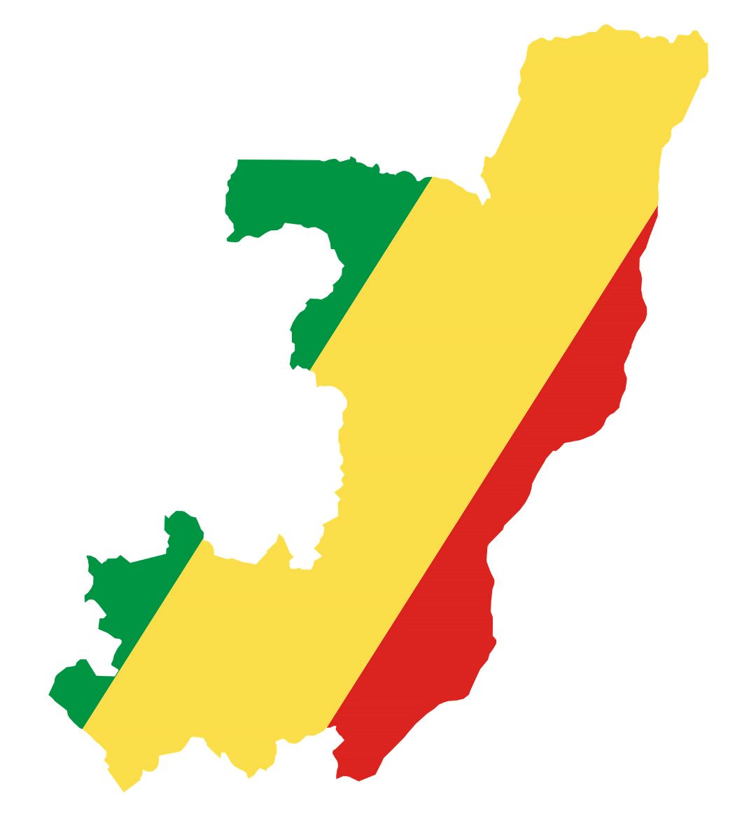 Большая карта флаг Республики Конго