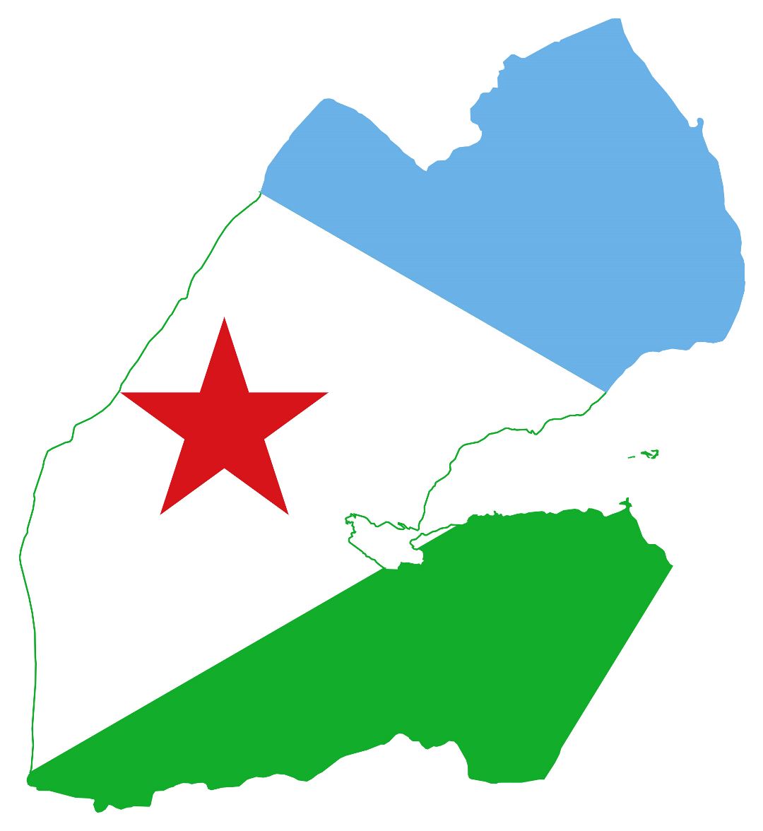 Большая карта флаг Джибути