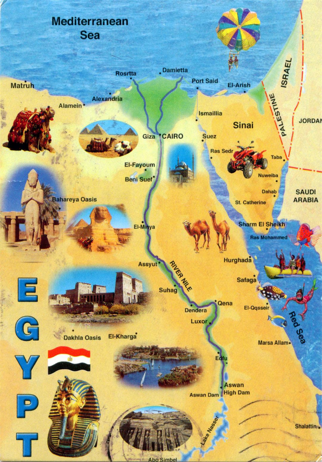 Большая туристическая карта Египта
