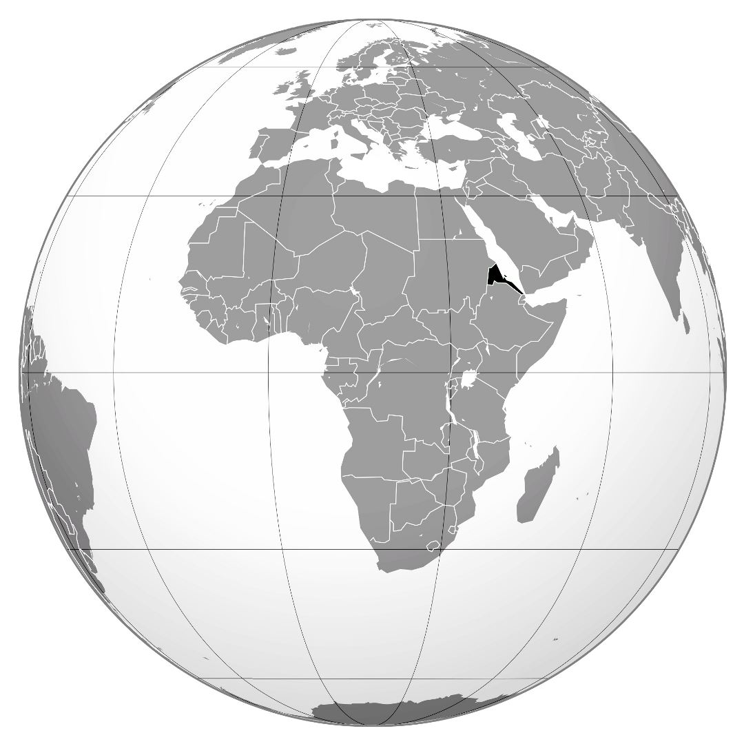 Большая карта расположения Эритреи в Африке