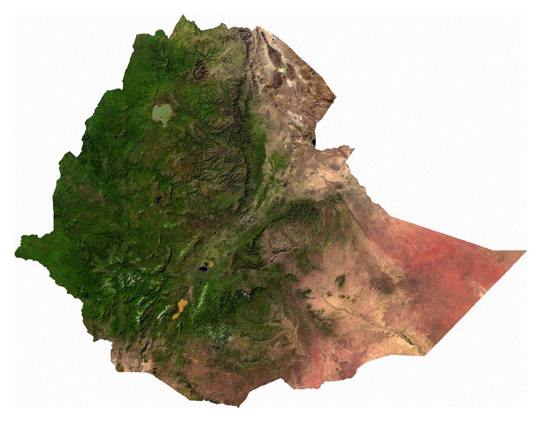 Большая спутниковая карта Эфиопии
