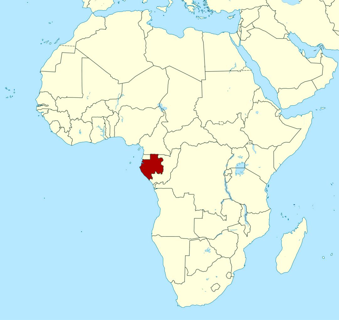 Детальная карта расположения Габона в Африке
