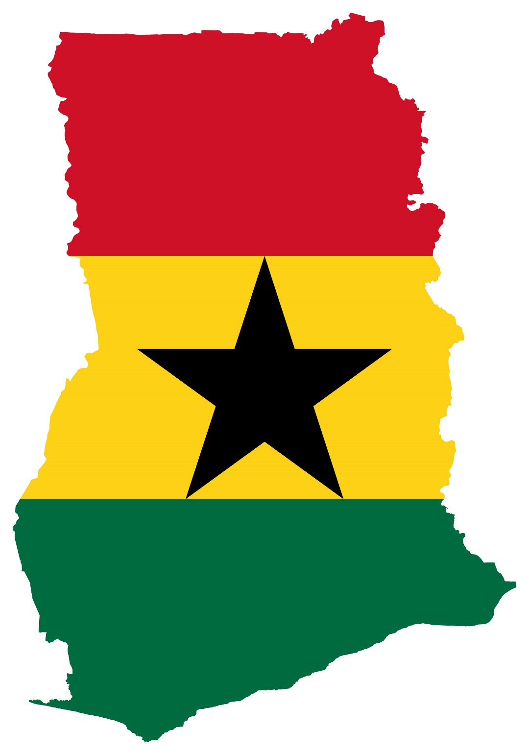 Большая карта флаг Ганы