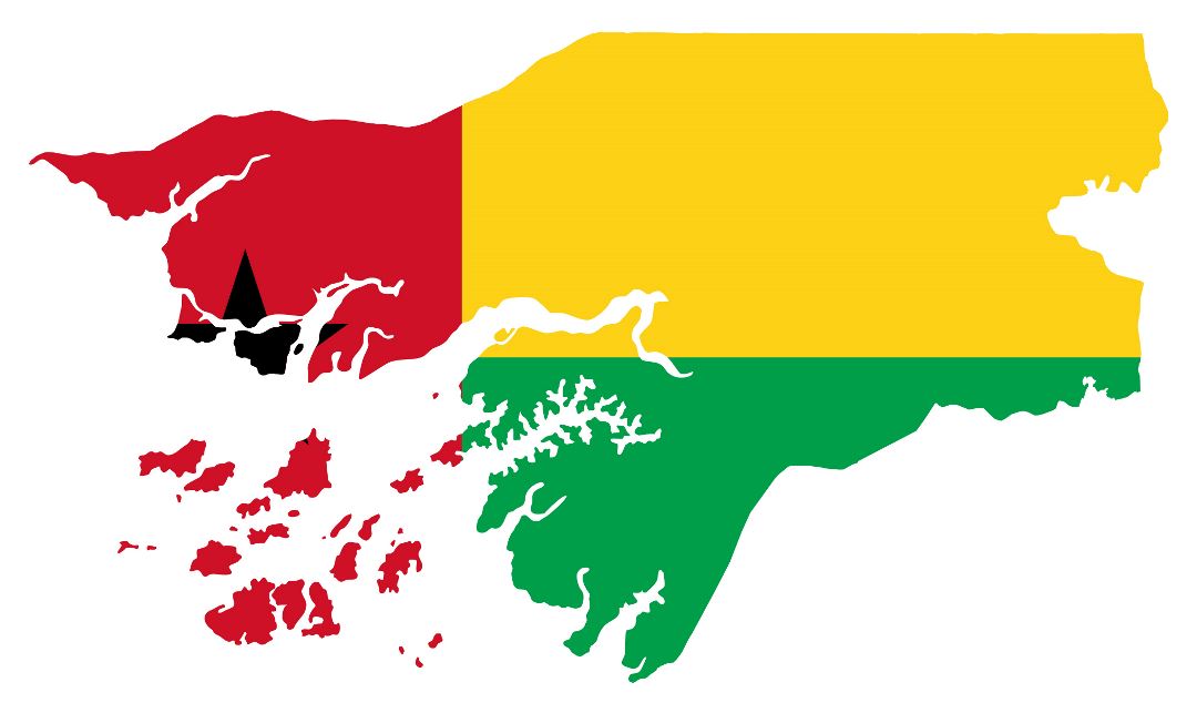 Большая карта флаг Гвинеи-Бисау