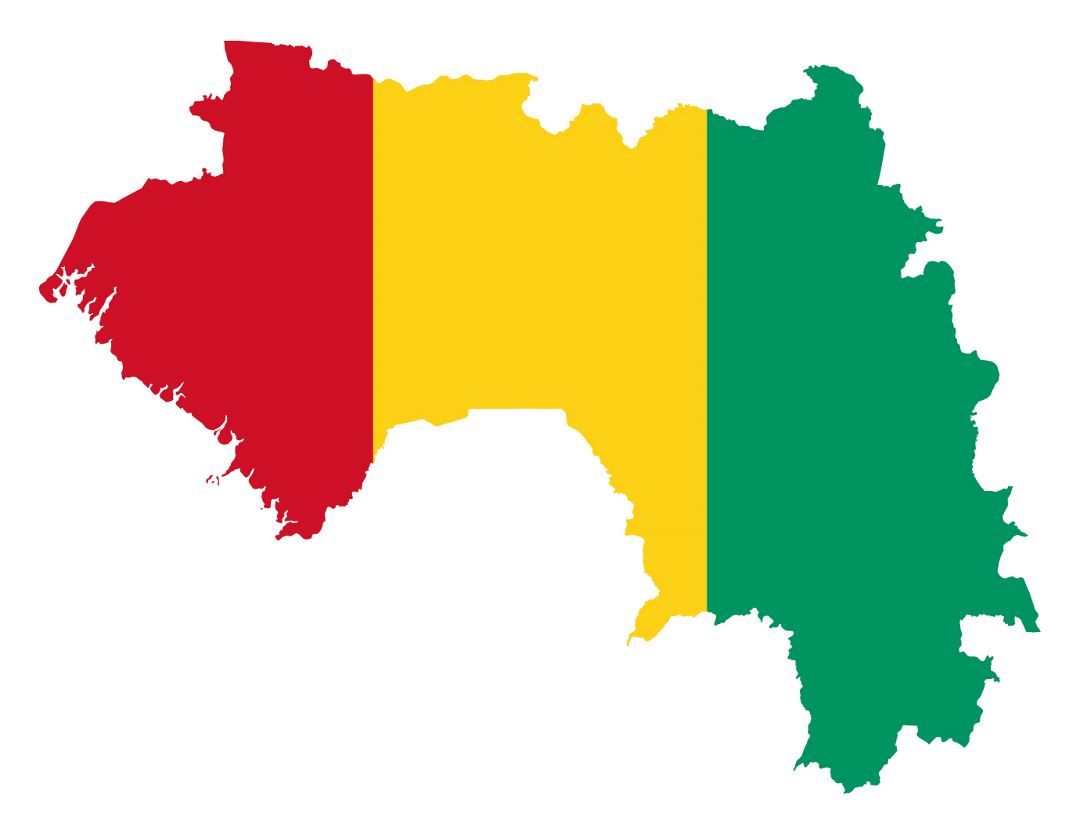 Большая карта флаг Гвинеи