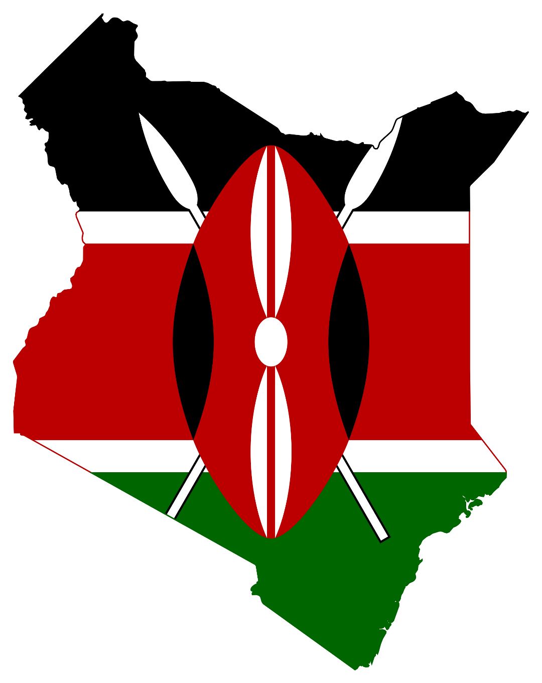 Большая карта флаг Кении
