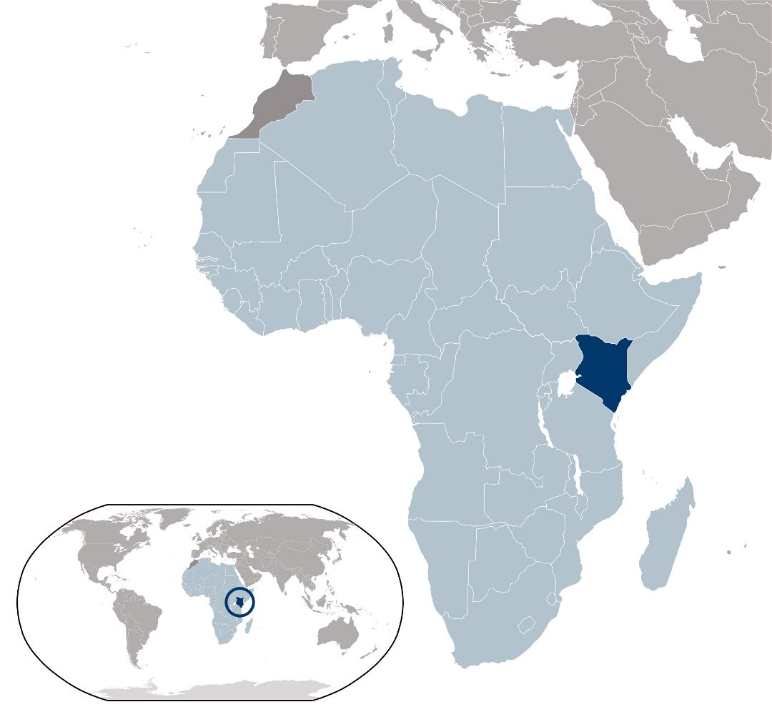 Большая карта расположения Кении