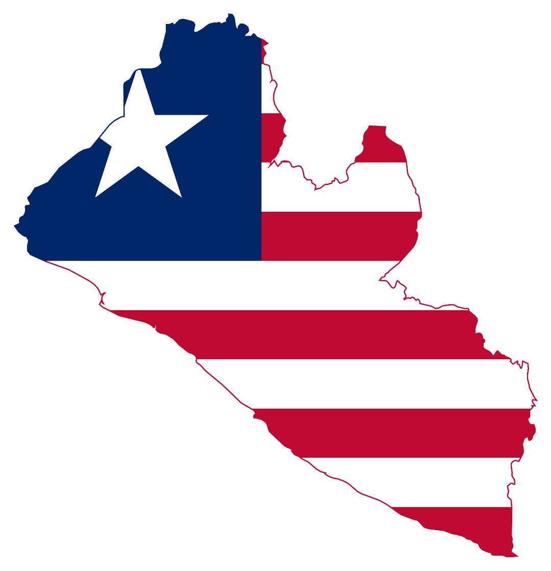 Большая карта флаг Либерии