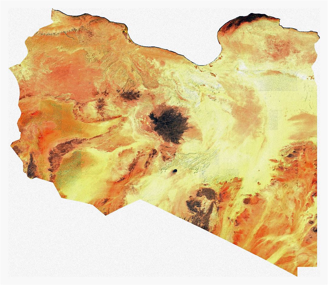 Большая спутниковая карта Ливии