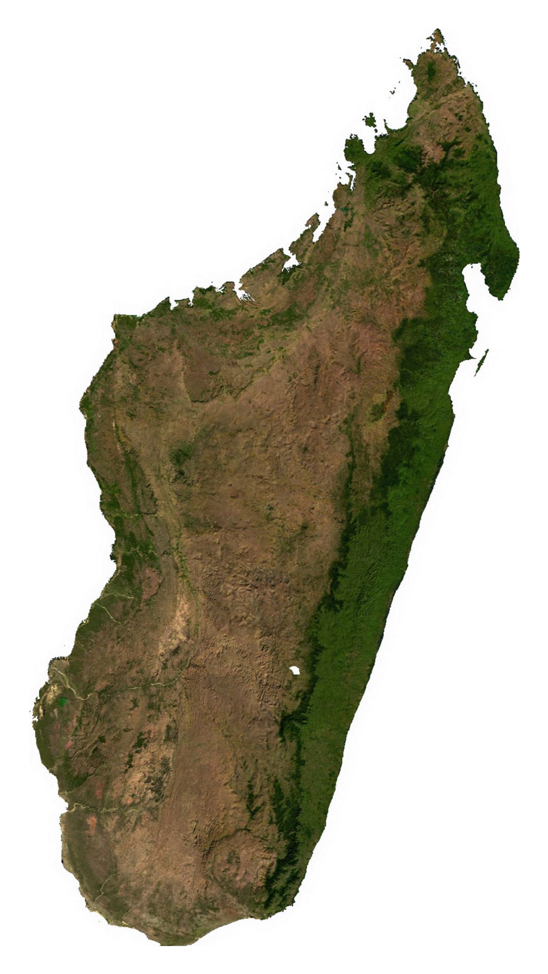 Большая спутниковая карта Мадагаскара