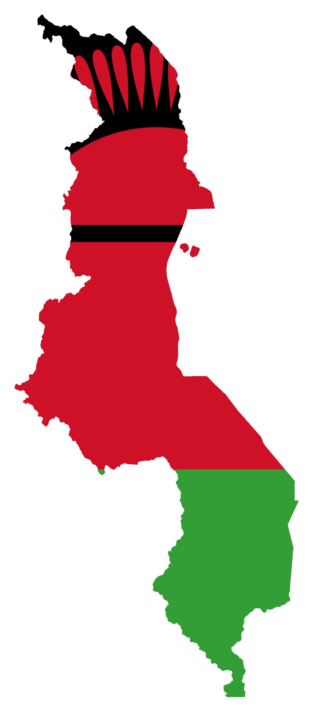 Большая карта флаг Малави