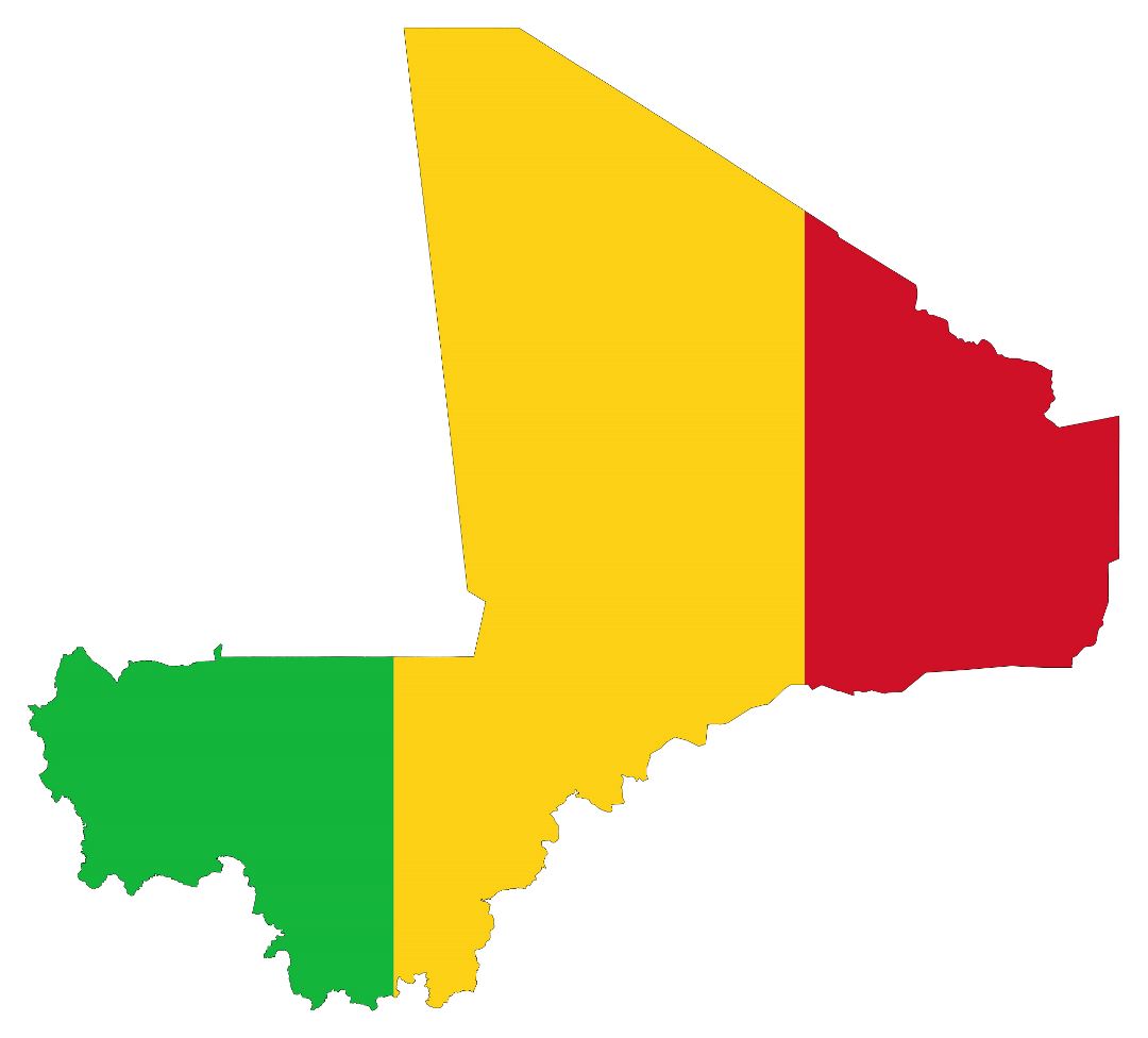 Большая карта флаг Мали