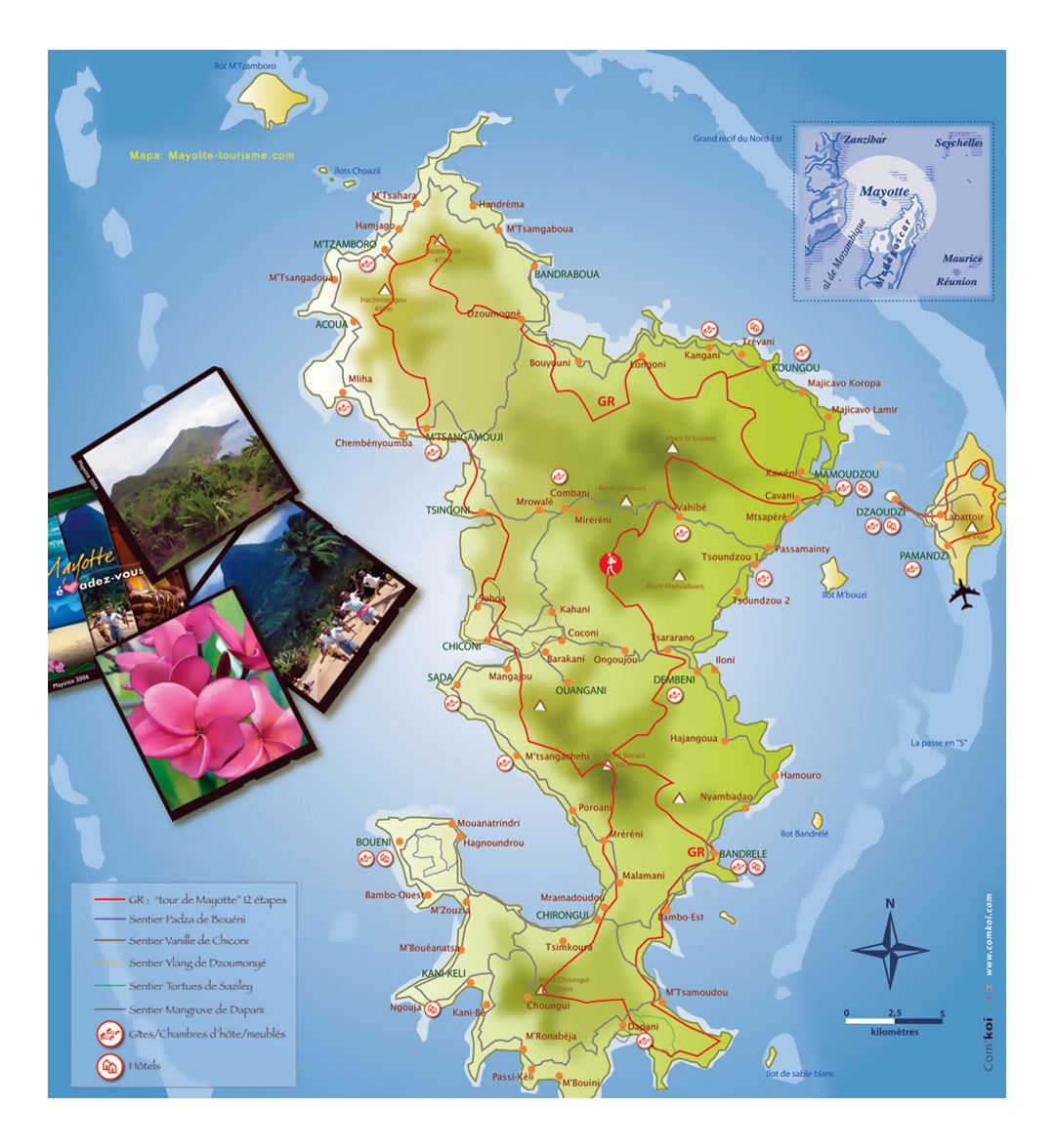 Детальная туристическая карта острова Майотта