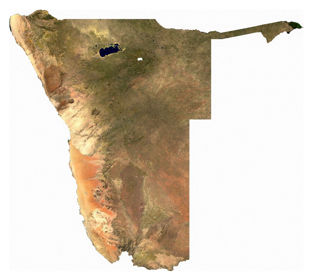 Большая спутниковая карта Намибии
