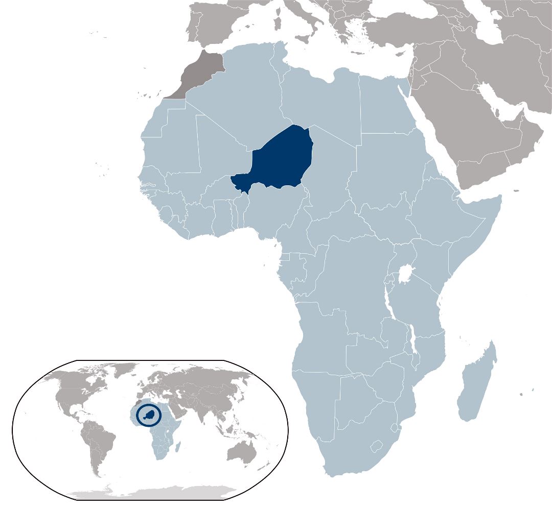 Большая карта расположения Нигера