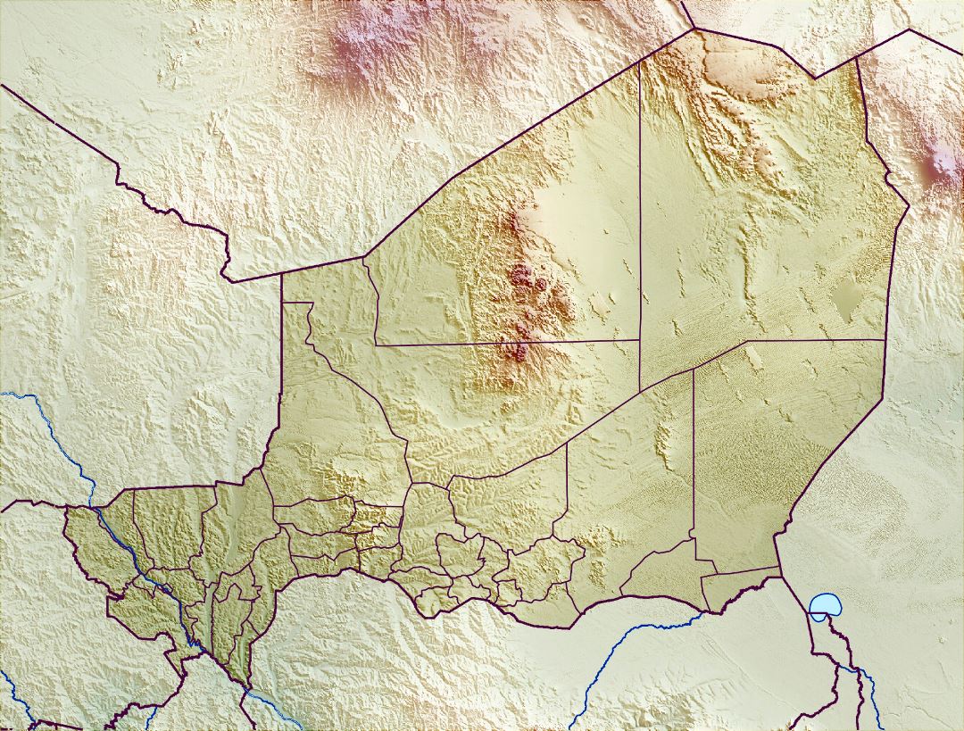 Большая карта рельефа Нигера