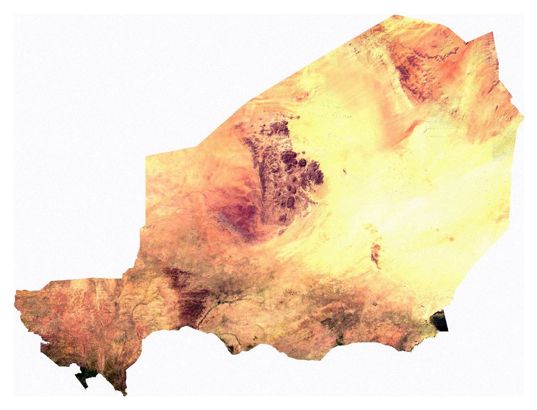 Большая спутниковая карта Нигера