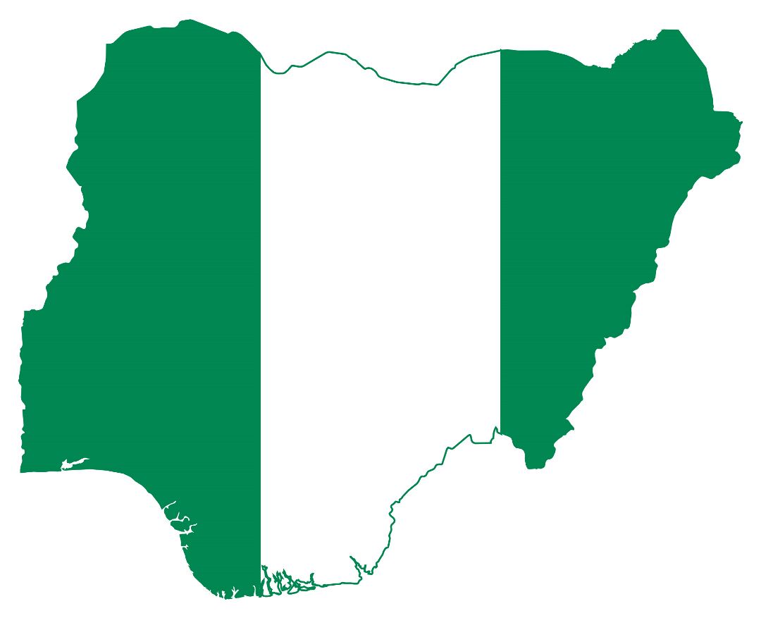 Большая карта флаг Нигерии