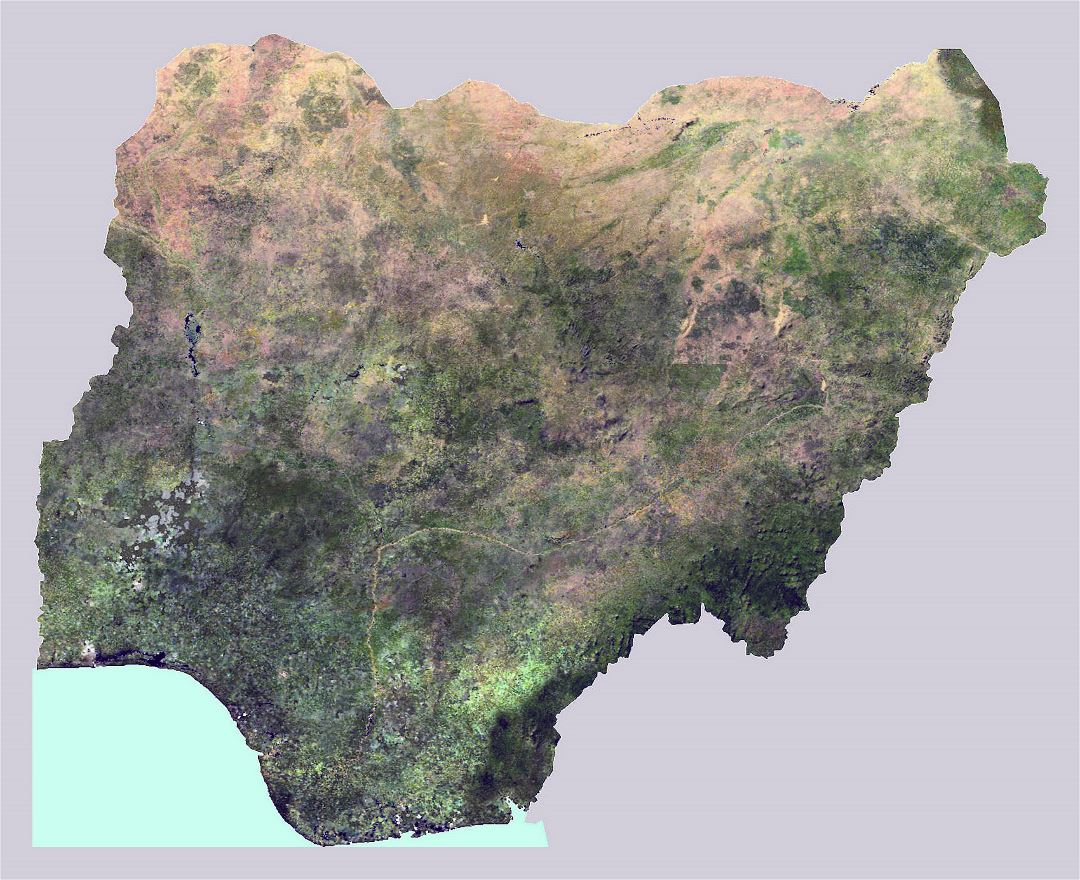 Большая спутниковая карта Нигерии