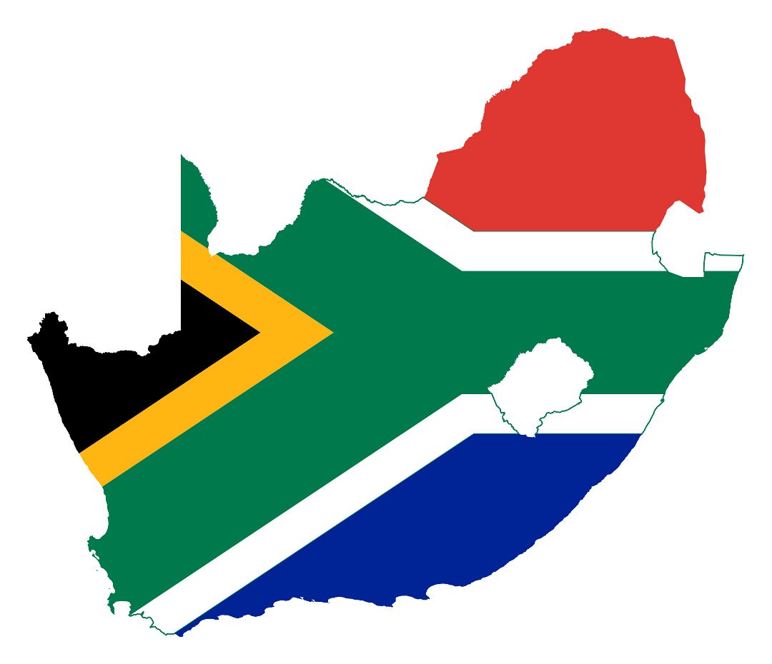 Большая карта флаг Южной Африки