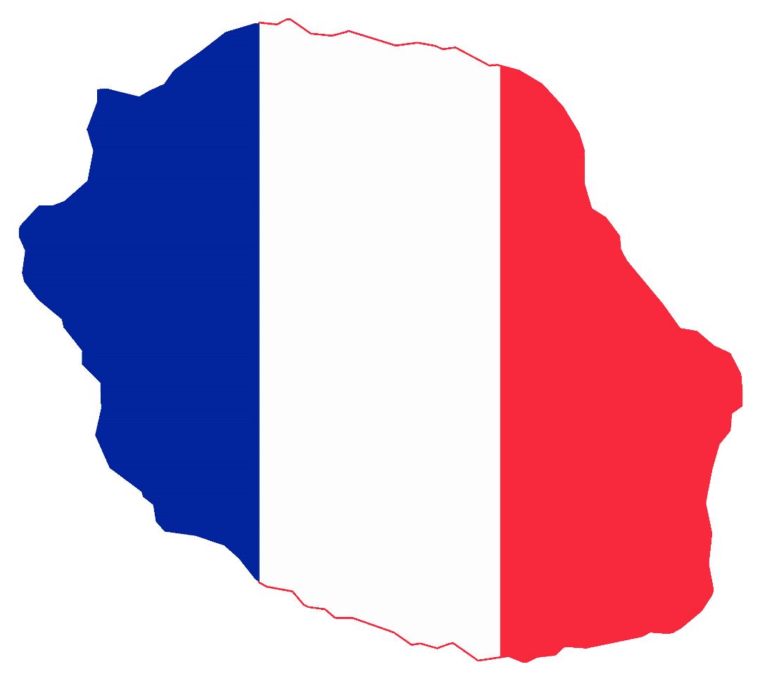 Большая карта флаг Реюньона