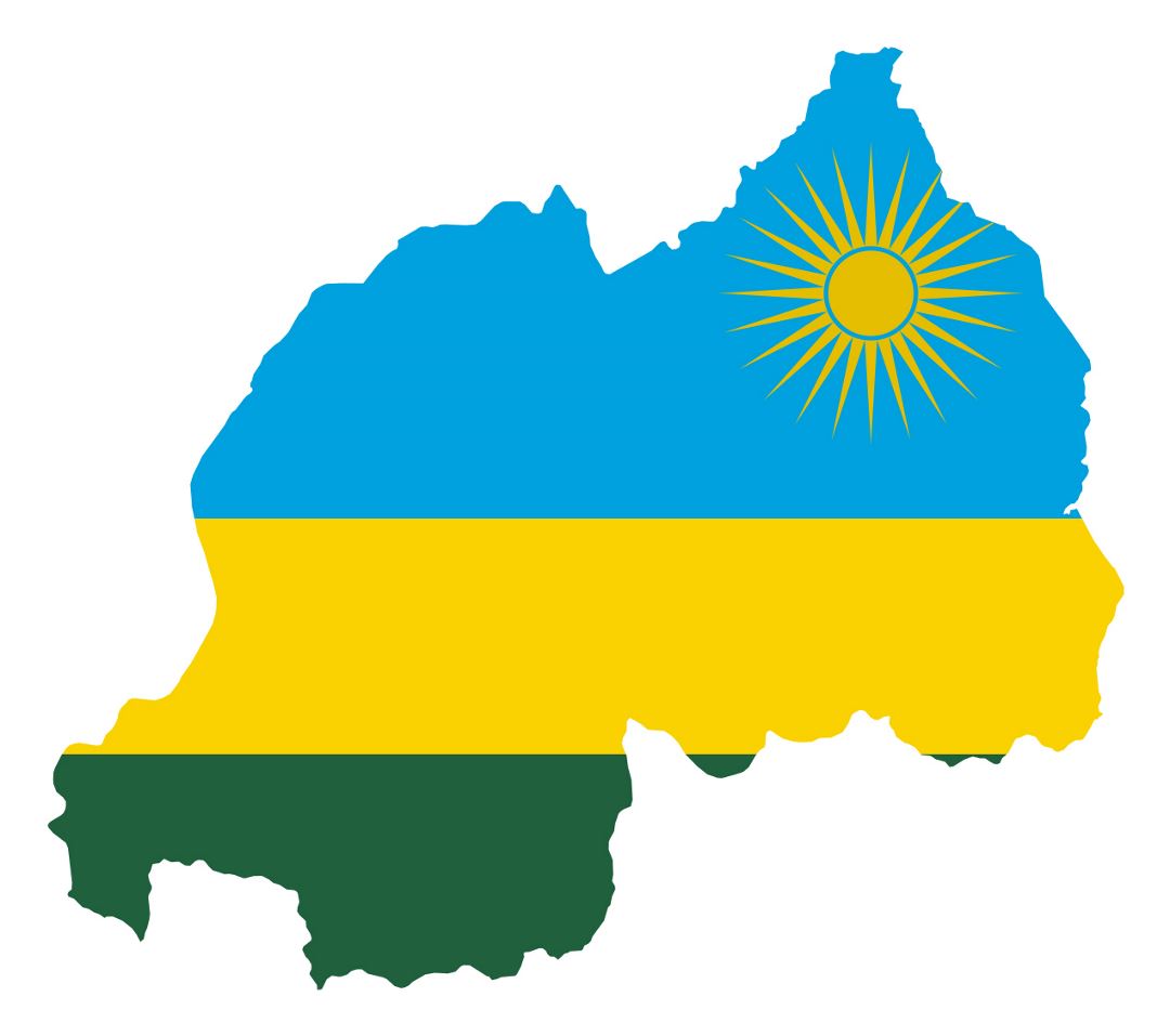 Большая карта флаг Руанды