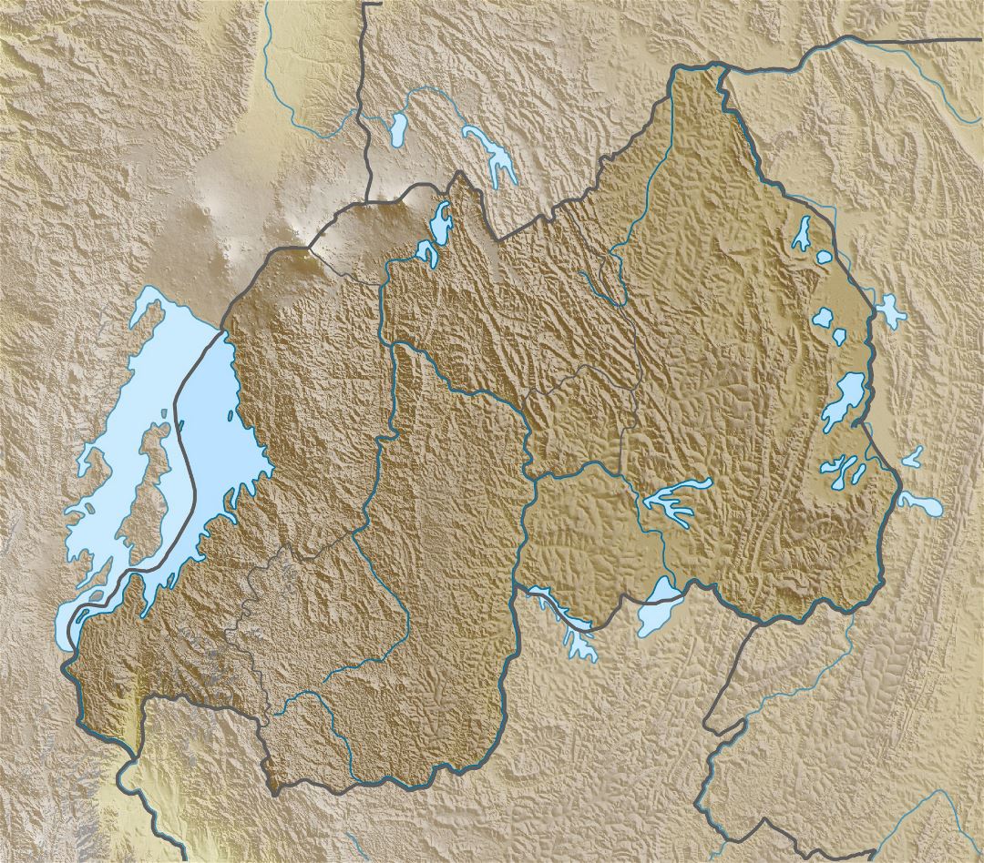 Большая карта рельефа Руанды