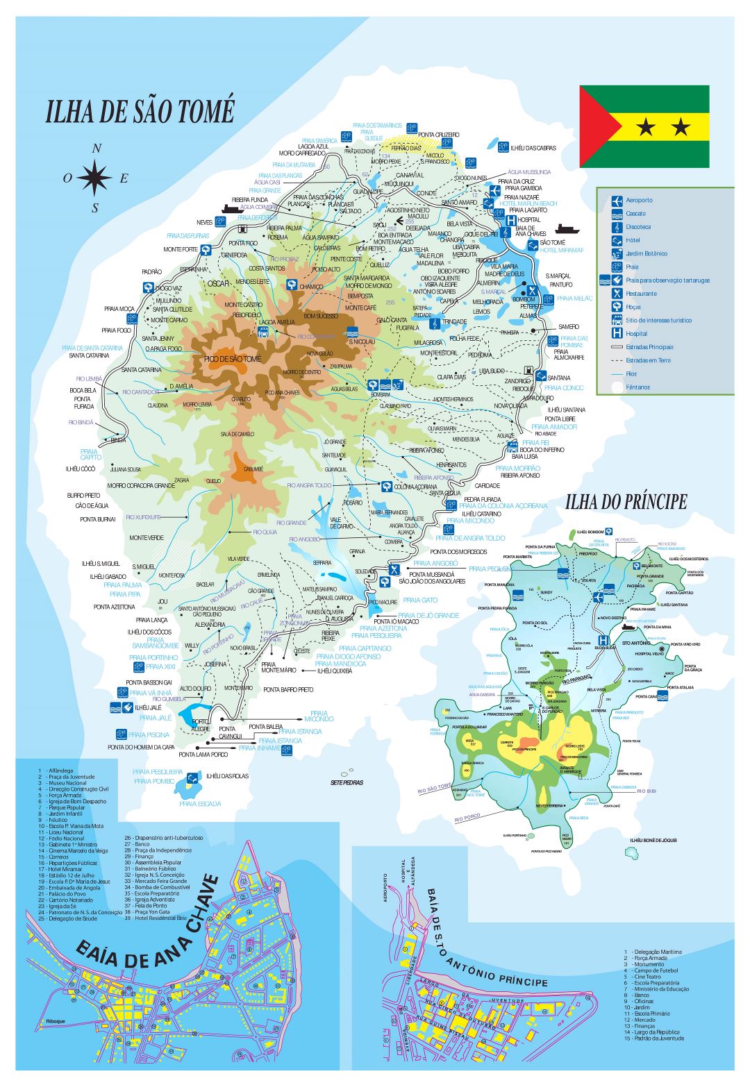 Крупномасштабная туристическая карта Сан-Томе и Принсипи