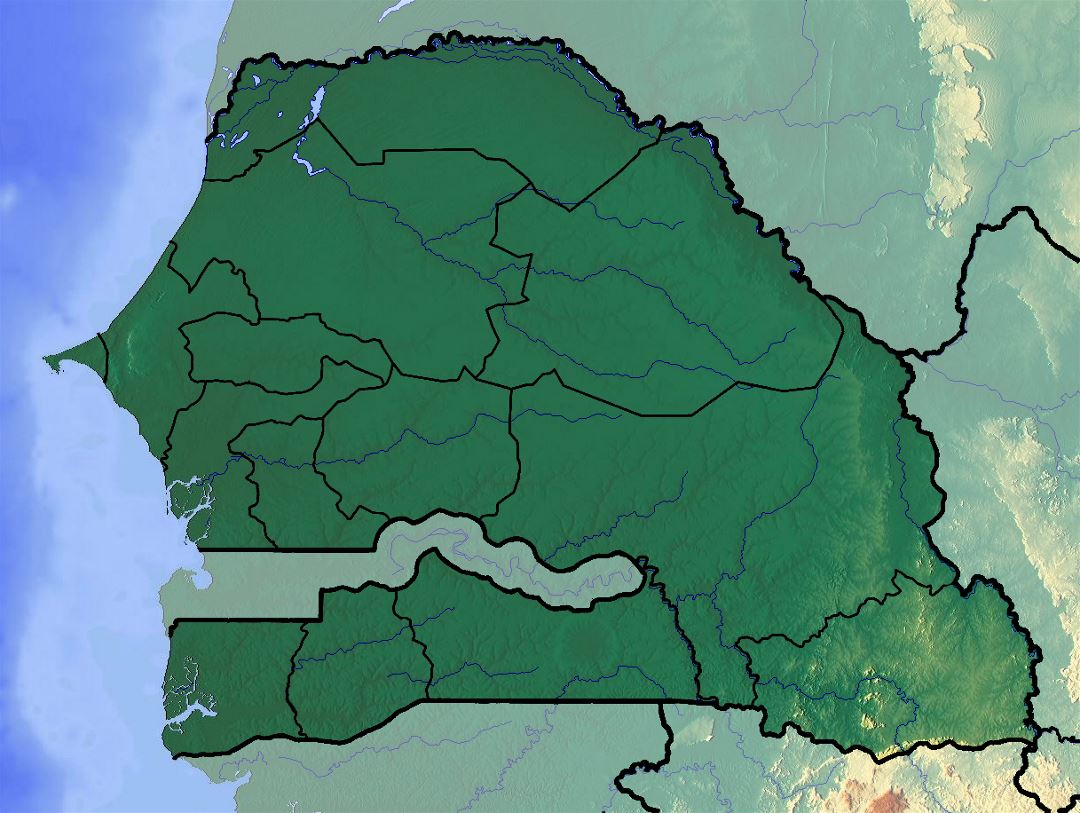 Детальная топографическая карта Сенегала