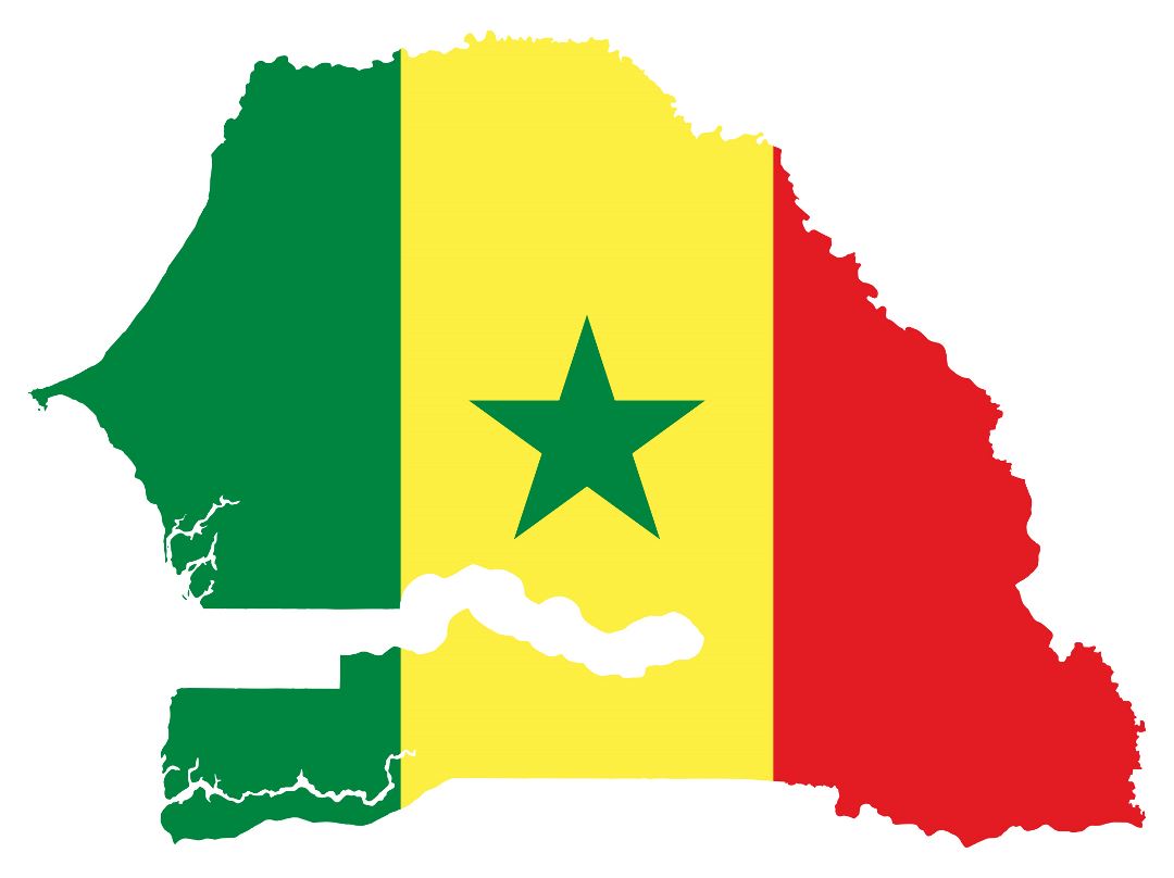 Большая карта флаг Сенегала