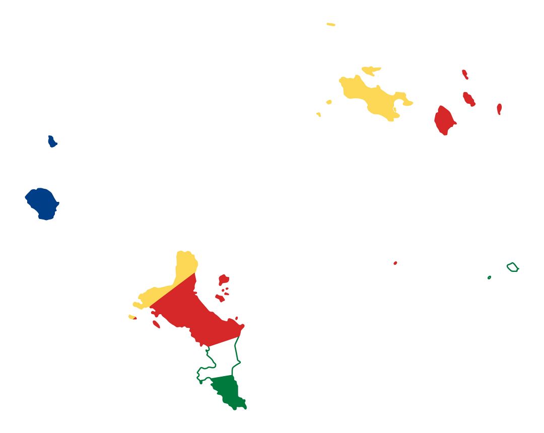 Большая карта флаг Сейшельских островов