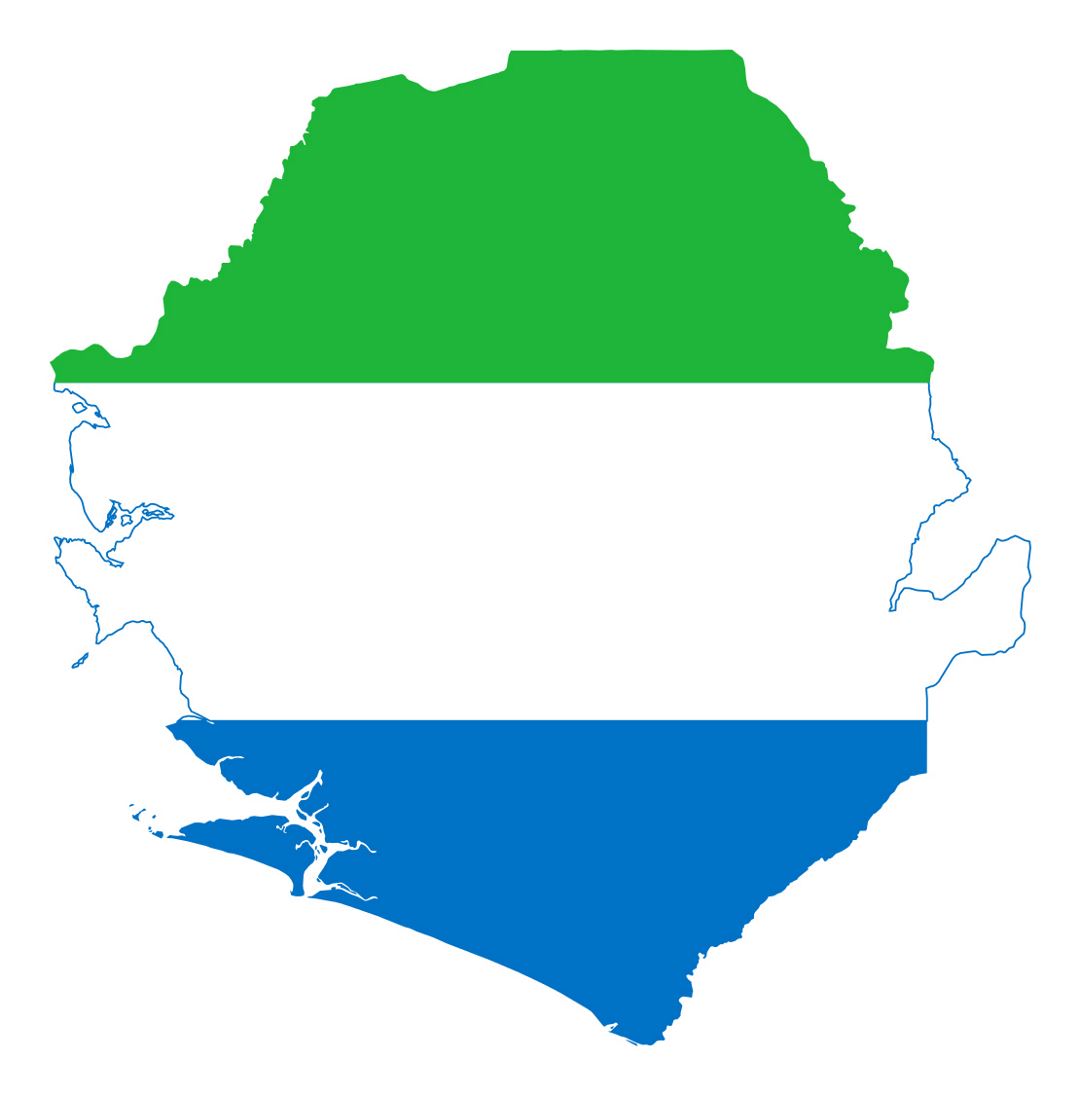 Большая карта флаг Сьерра-Леоне