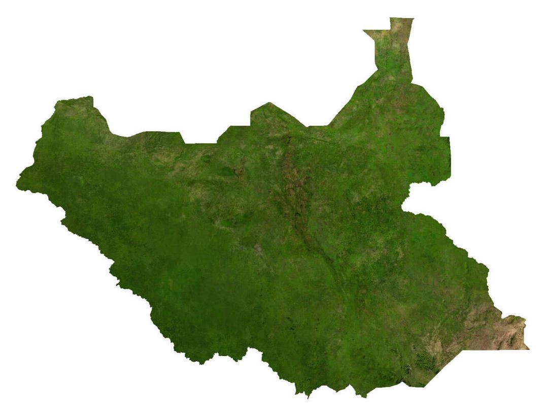 Большая спутниковая карта Южного Судана