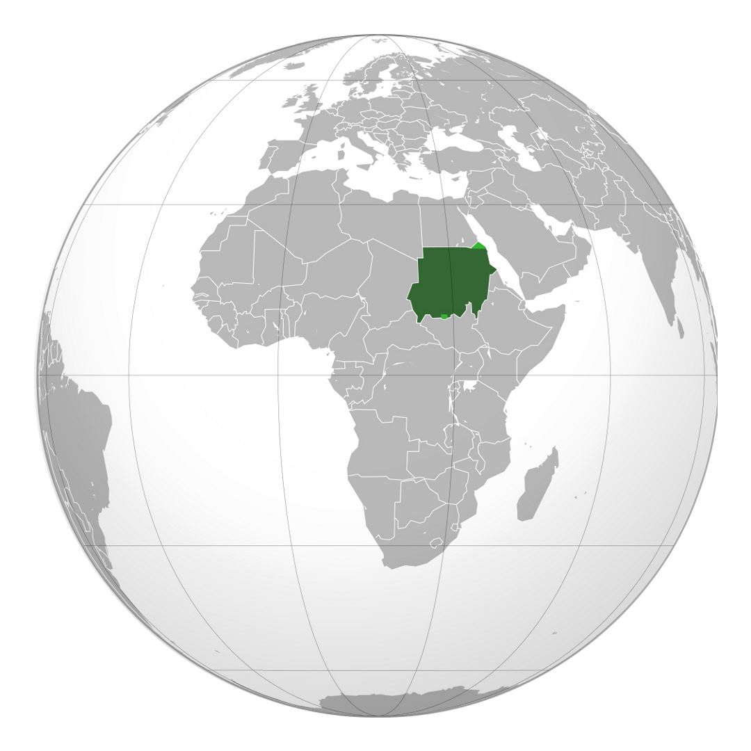 Детальная карта расположения Судана в Африке
