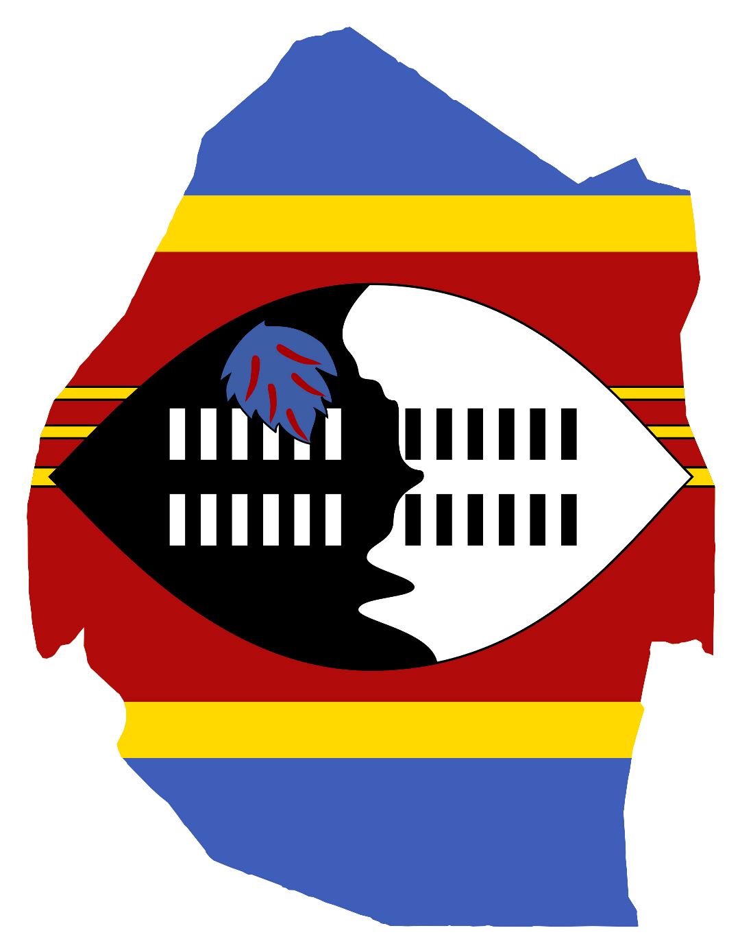 Большая карта флаг Свазиленда