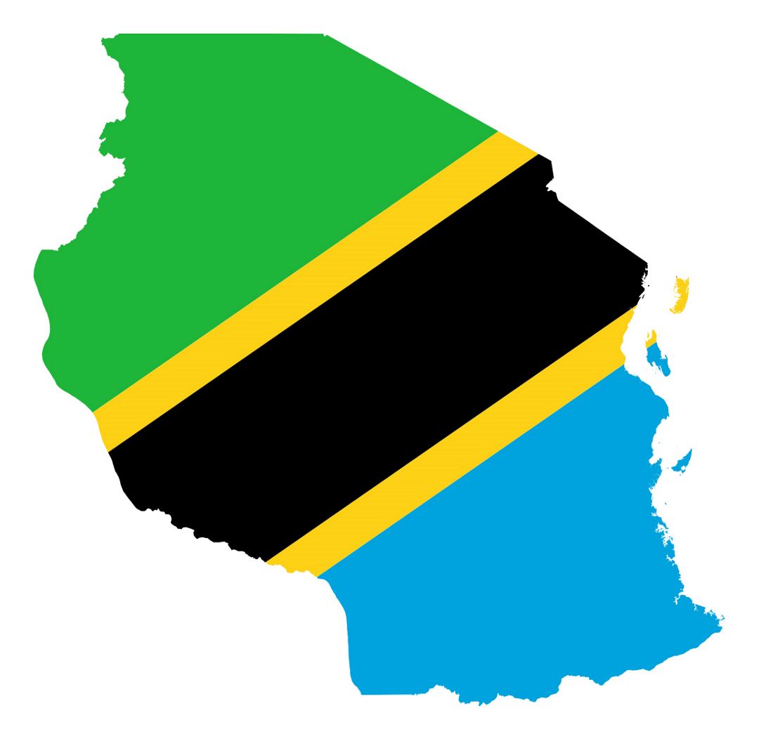 Детальная карта флаг Танзании