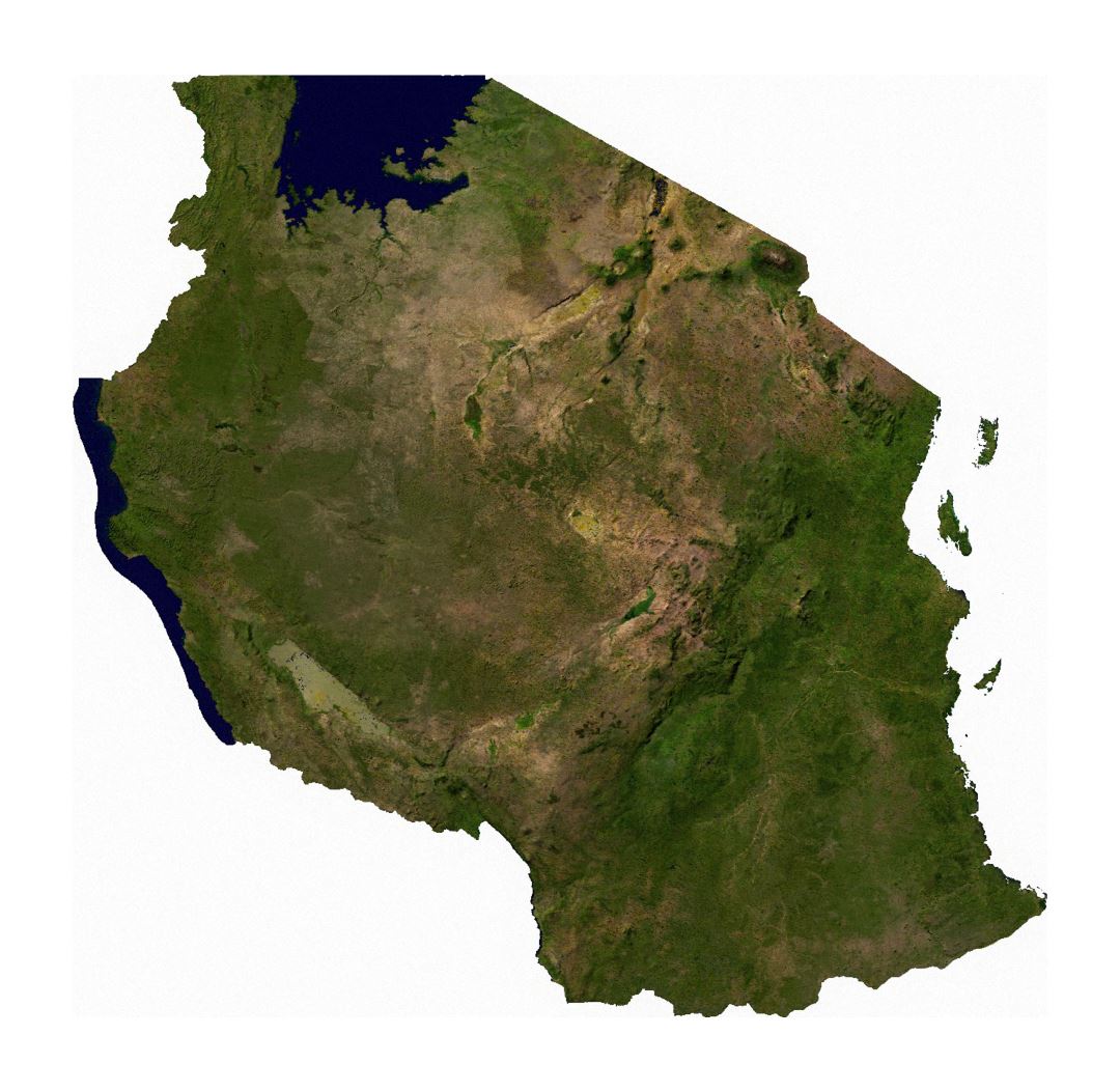 Большая спутниковая карта Танзании