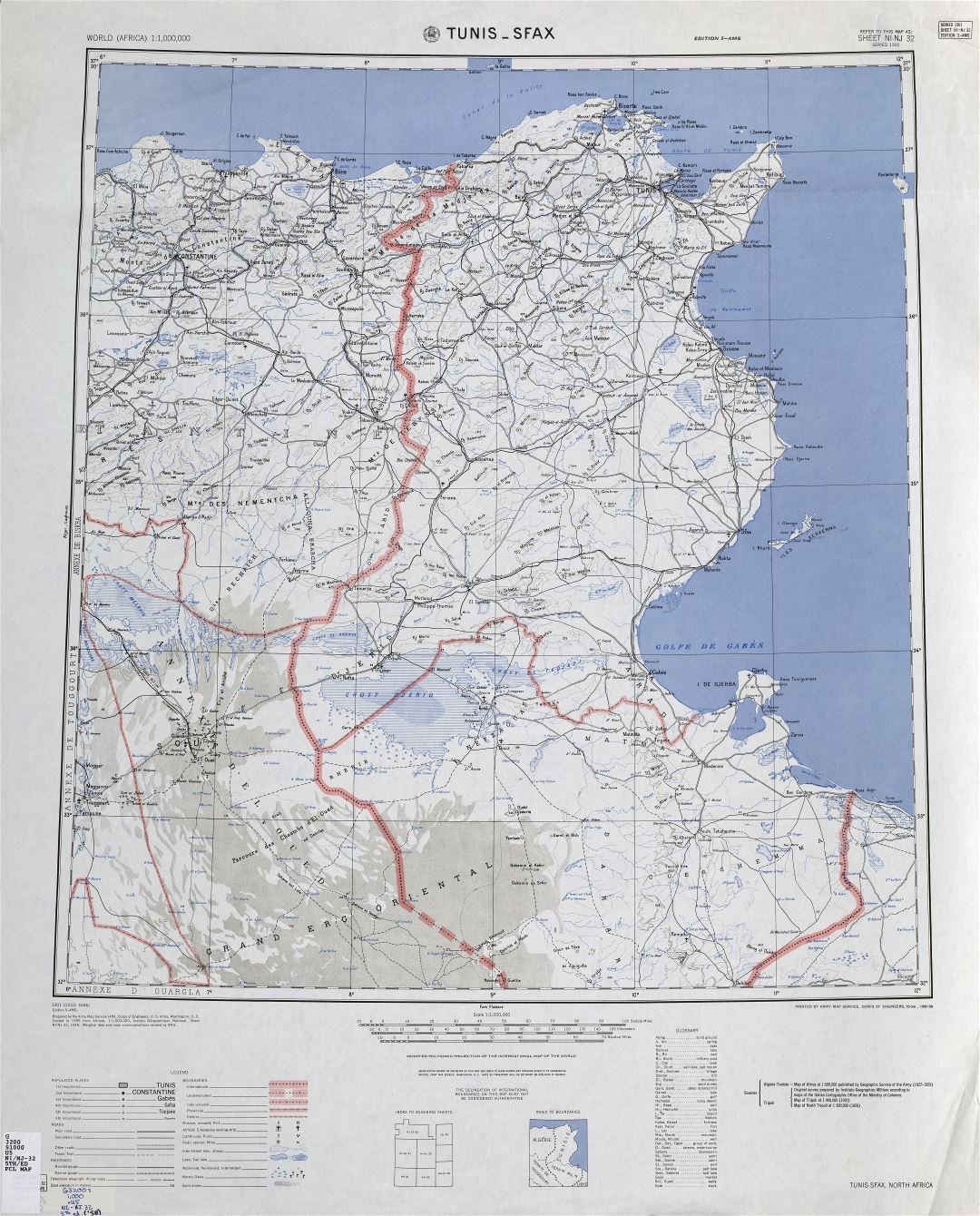 Крупномасштабная топографическая карта Туниса