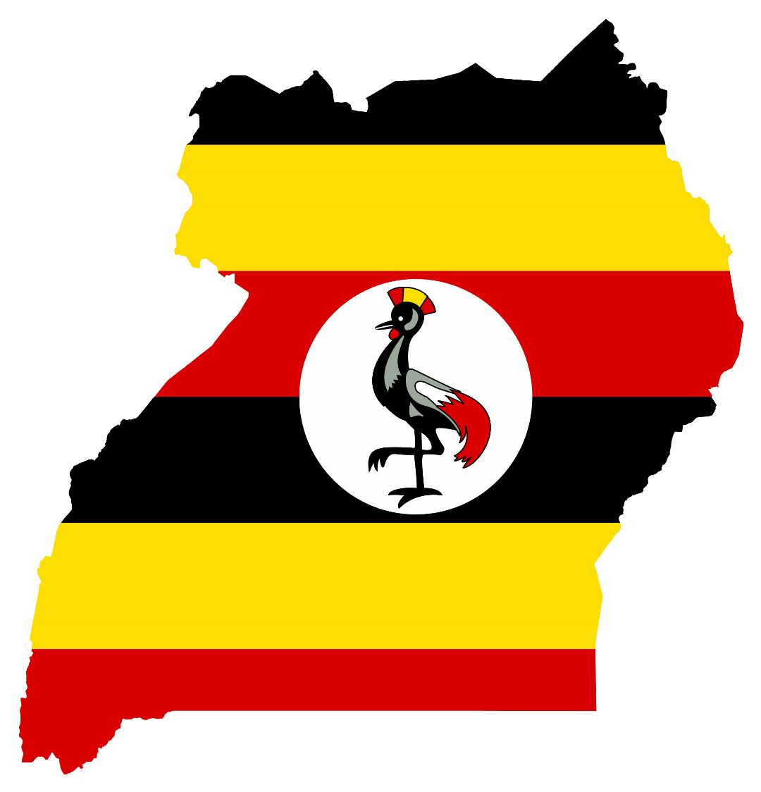 Большая карта флаг Уганды