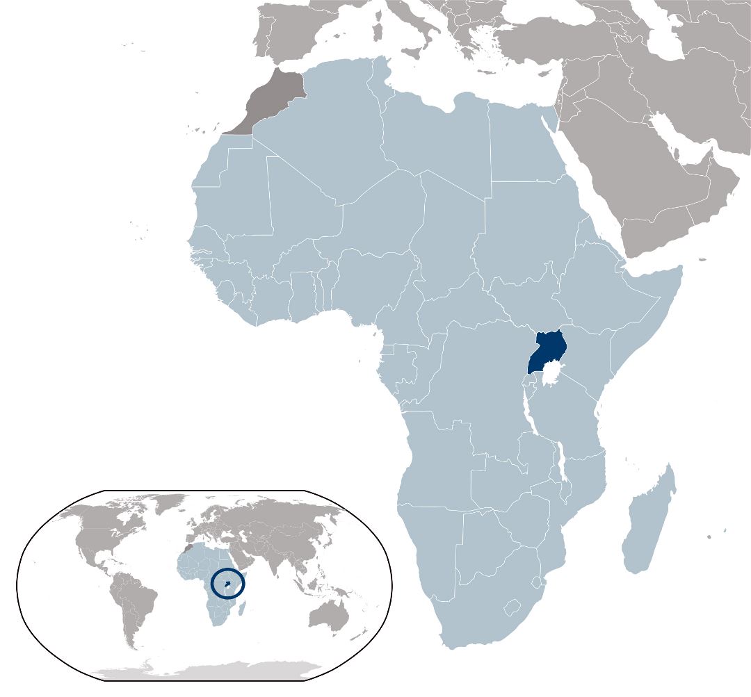 Большая карта расположения Уганды